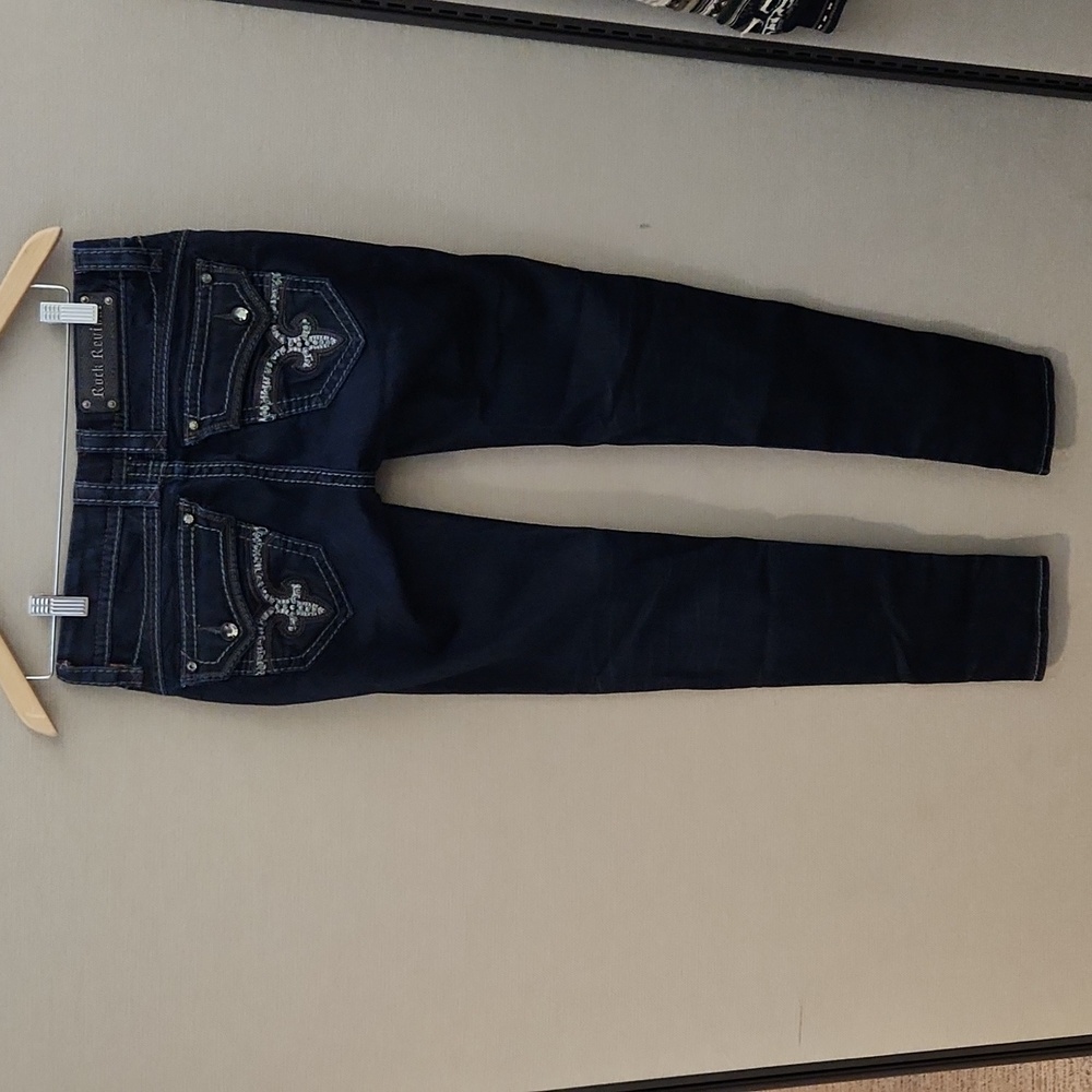 Rock Revival Dark Indigo Embellished Bootcut Jeans - Picture 2 of 16